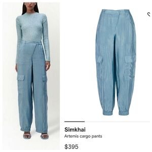 🆕️ Simkhai Artemis Parachute Cargo Pants Size Small Celeste Blue
